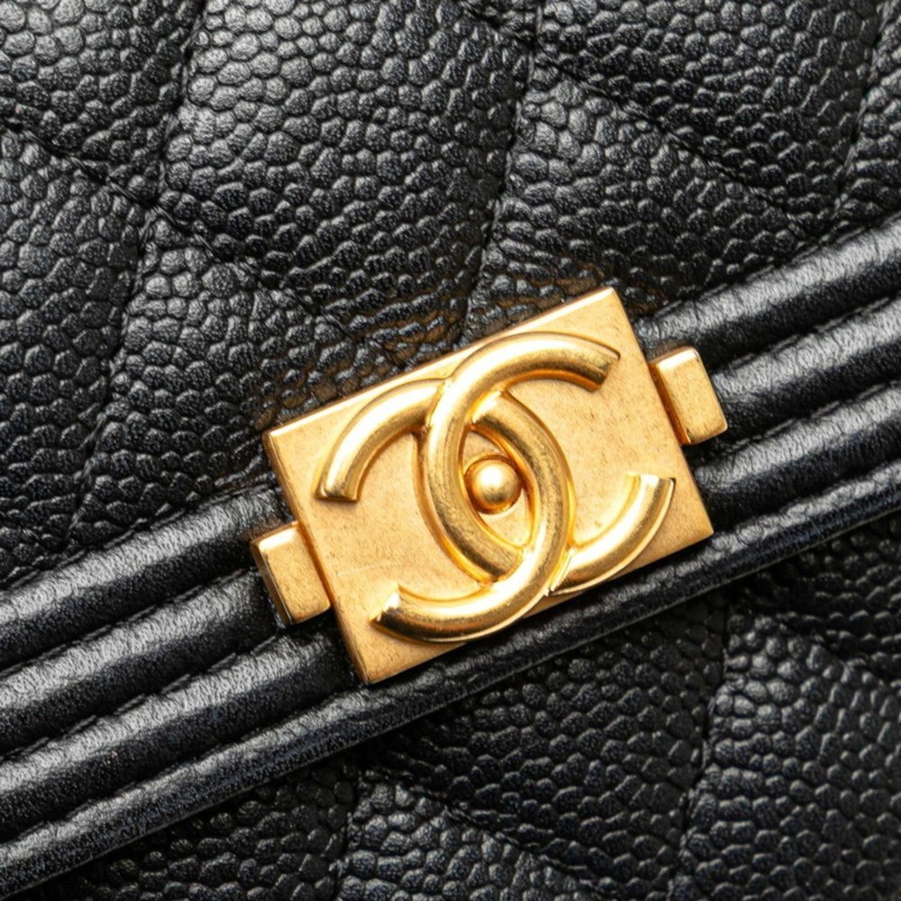 CHANEL Black Caviar Leather Logo Wallet - Picture 4 of 9